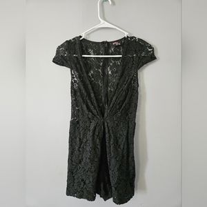 Pink Eve Black Lace Romper - Size Small